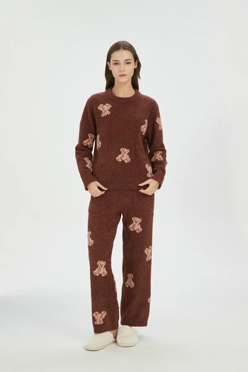 Kadın Kahverengi Yumuşak Polar Pijama Kadın Kahverengi Yumuşak Polar Pijama